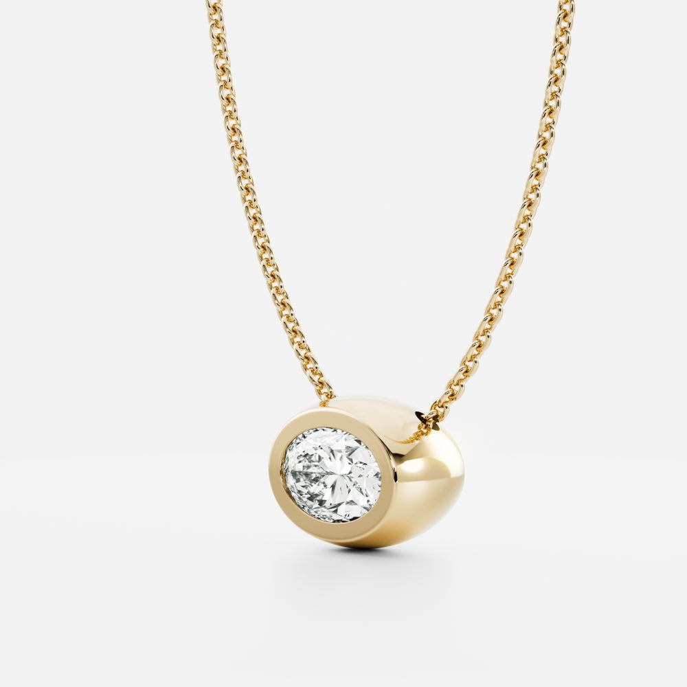 
                      
                        The Vera Necklace - Oval Bezel Pendant
                      
                    