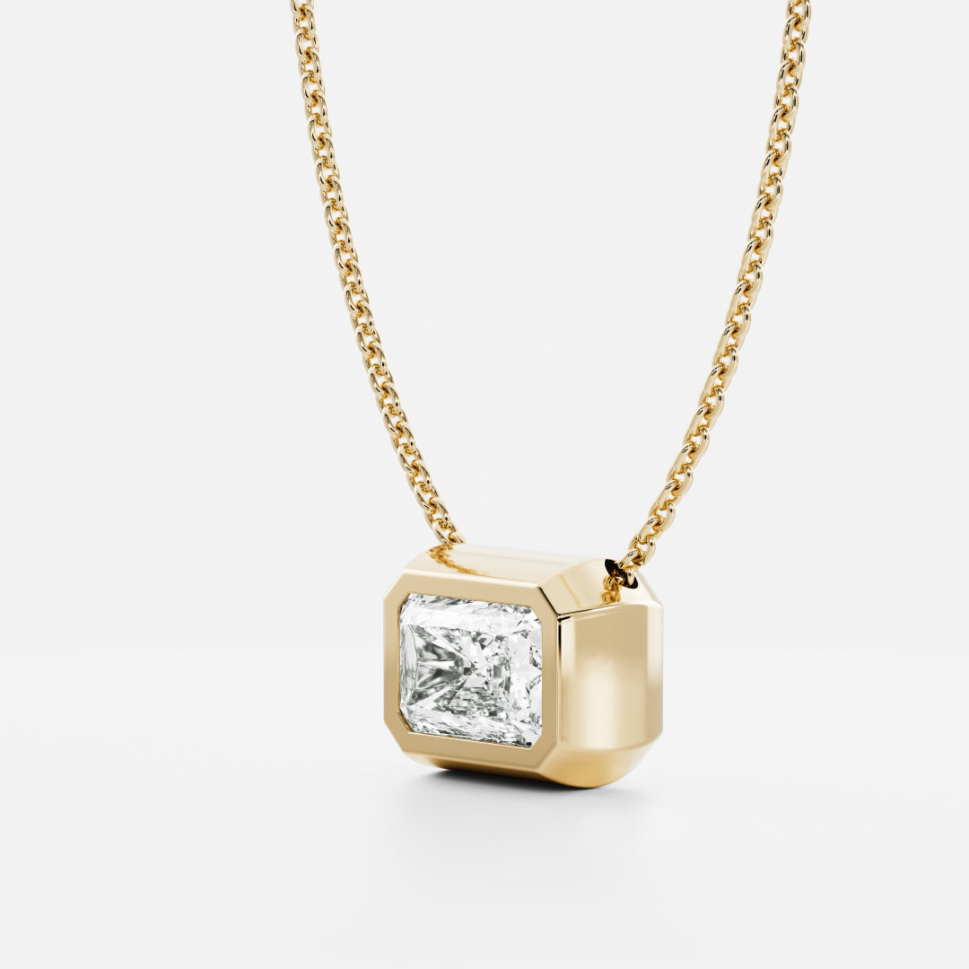 The Vera Necklace - 0.5ct Lab Diamond Radiant Bezel Pendant
