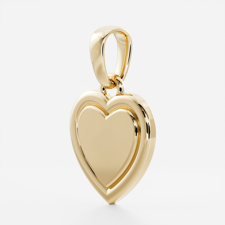 The Signature Heart Letter Pendant - 9K Yellow Gold