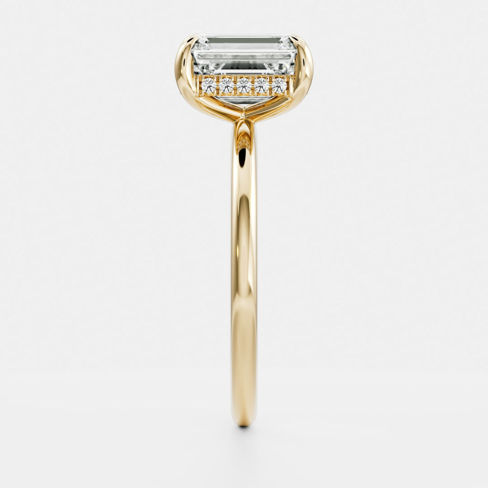 
                      
                        The Audrey Ring - 3.02ct Lab Grown Diamond Emerald Solitaire with Hidden Halo
                      
                    