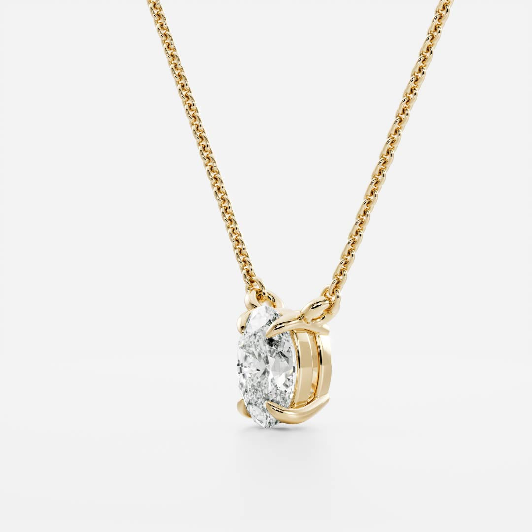 The Iris Necklace - 0.5ct Lab Diamond Oval Pendant