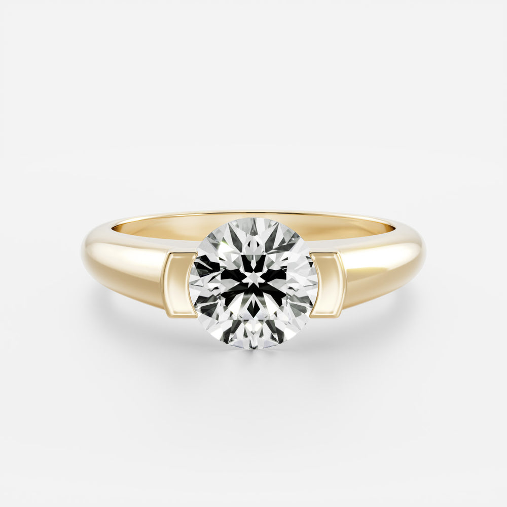 The Winslow Ring -  Round Half Bezel Signet