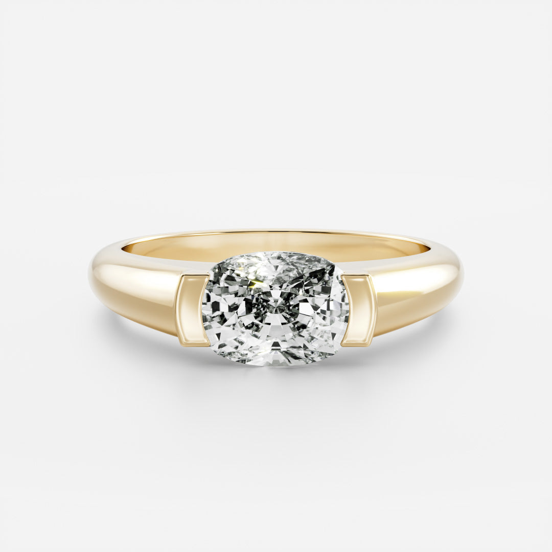 The Winslow Ring -  Elongated Cushion Half Bezel Signet