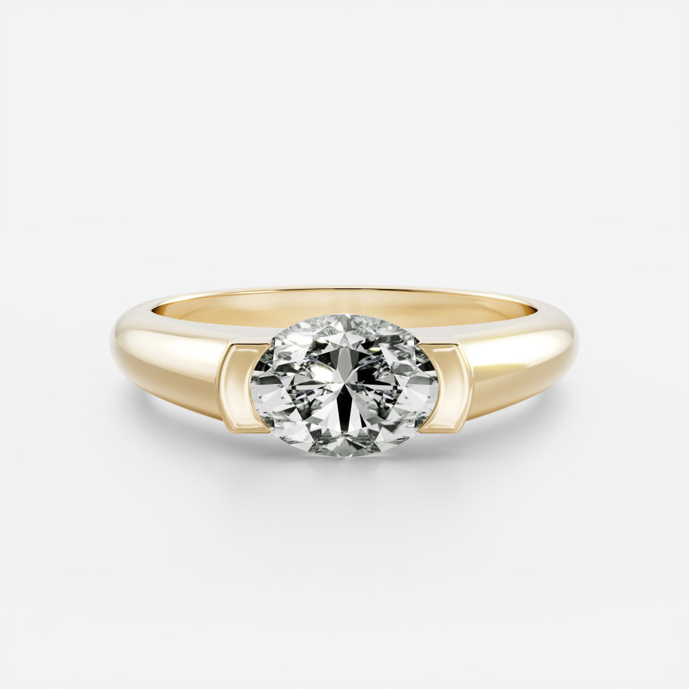 The Winslow Ring -  Oval Half Bezel Signet