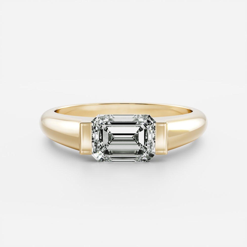 The Winslow Ring -  Emerald Half Bezel Signet