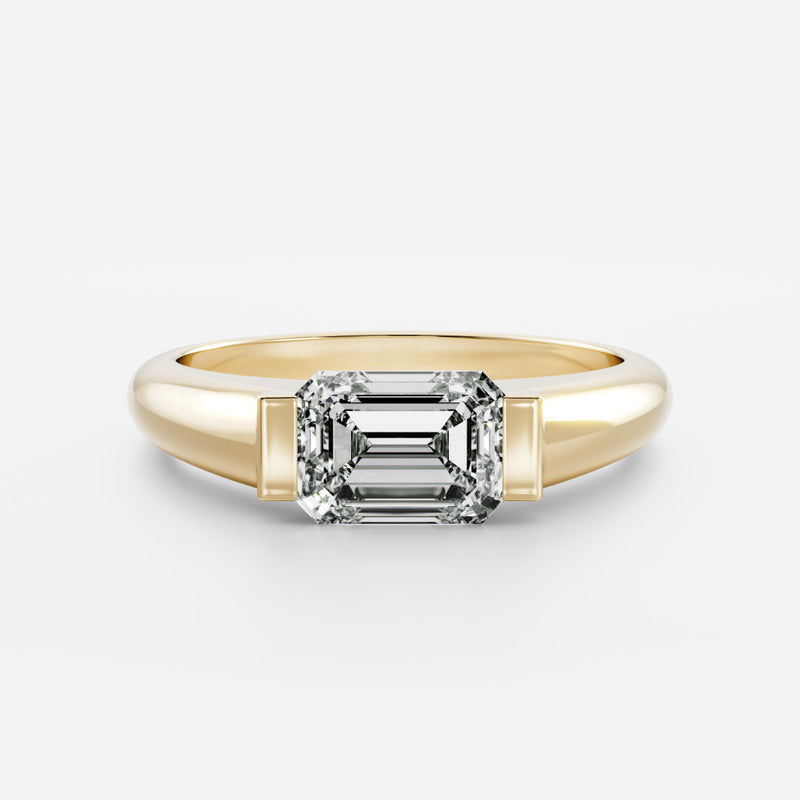 The Winslow Ring - Emerald Half Bezel Signet