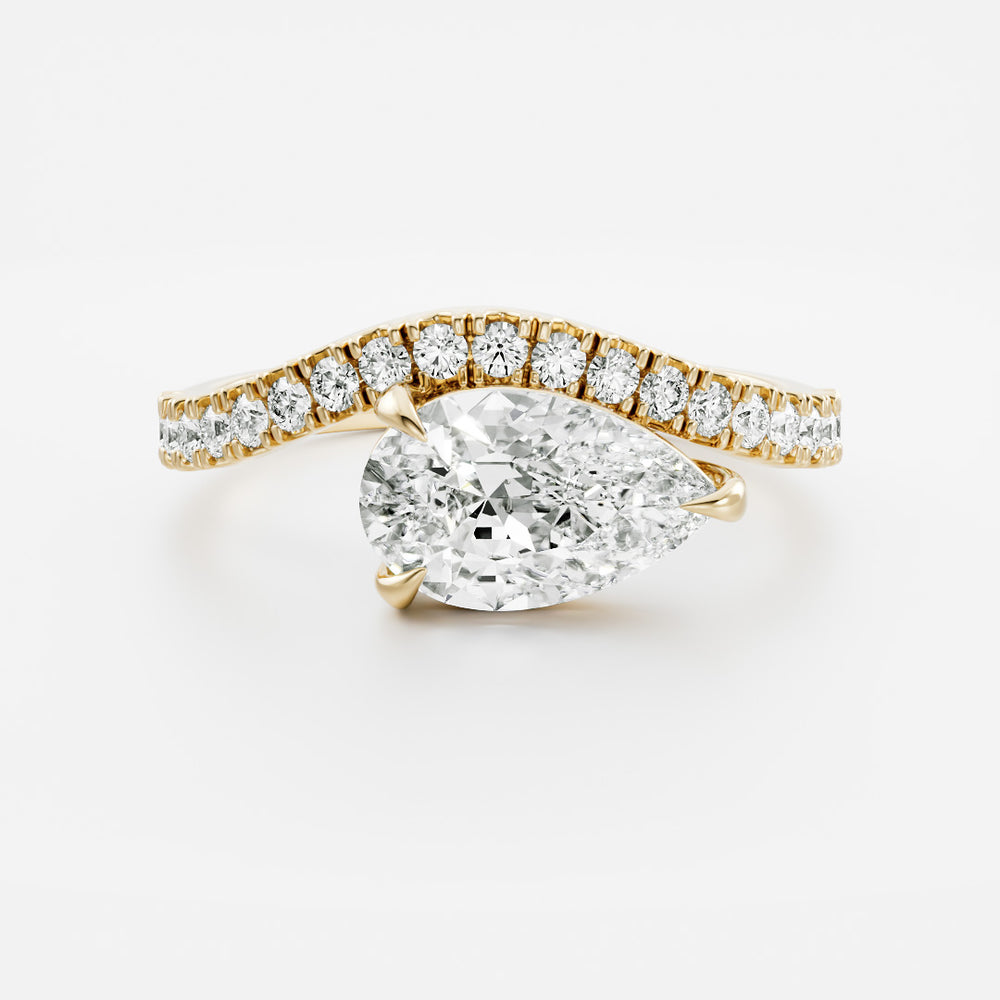 The Maya Ring - 1.91ct Lab Diamond Pear Curved Solitaire