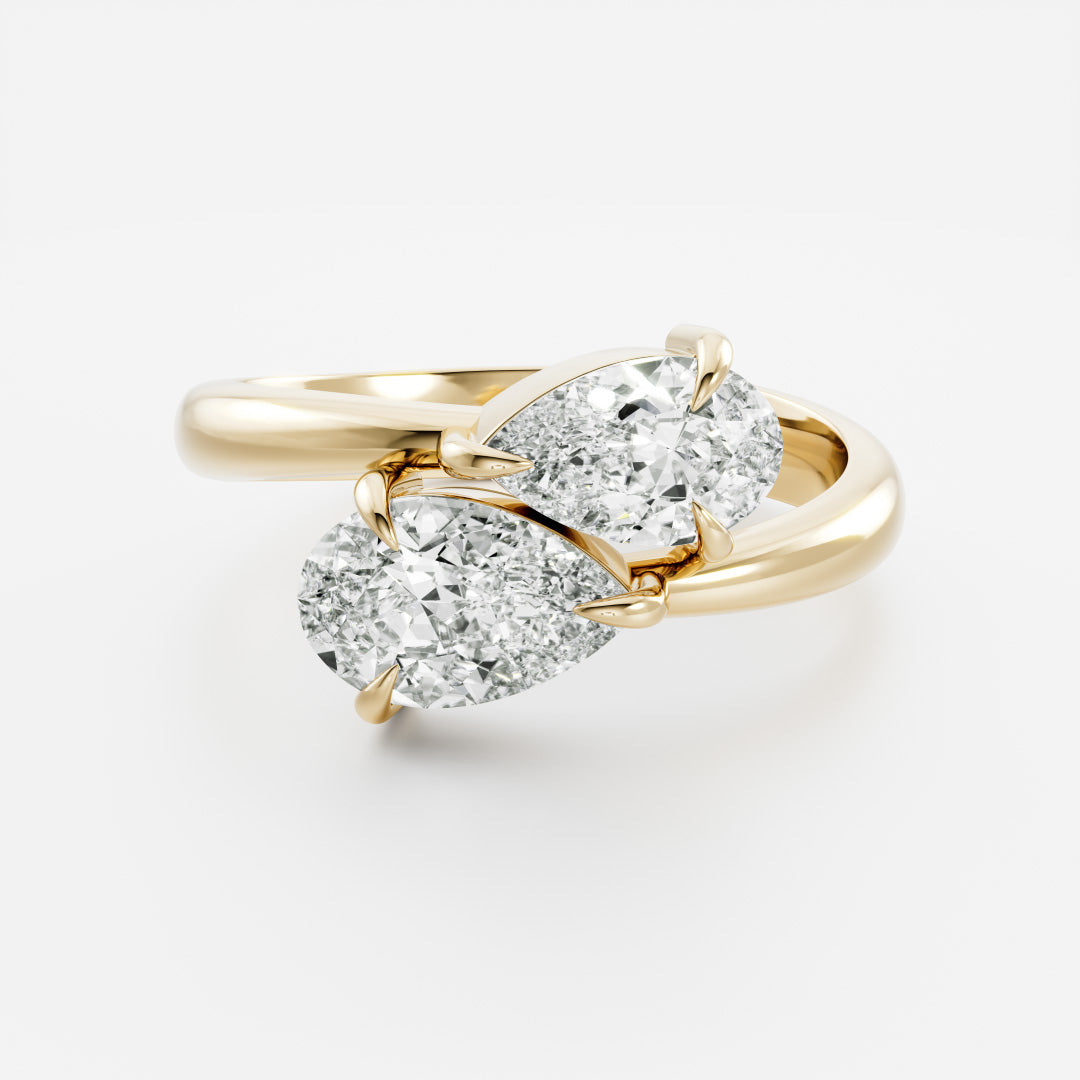 The Isabeau Ring - Twisted Pear Toi et Moi