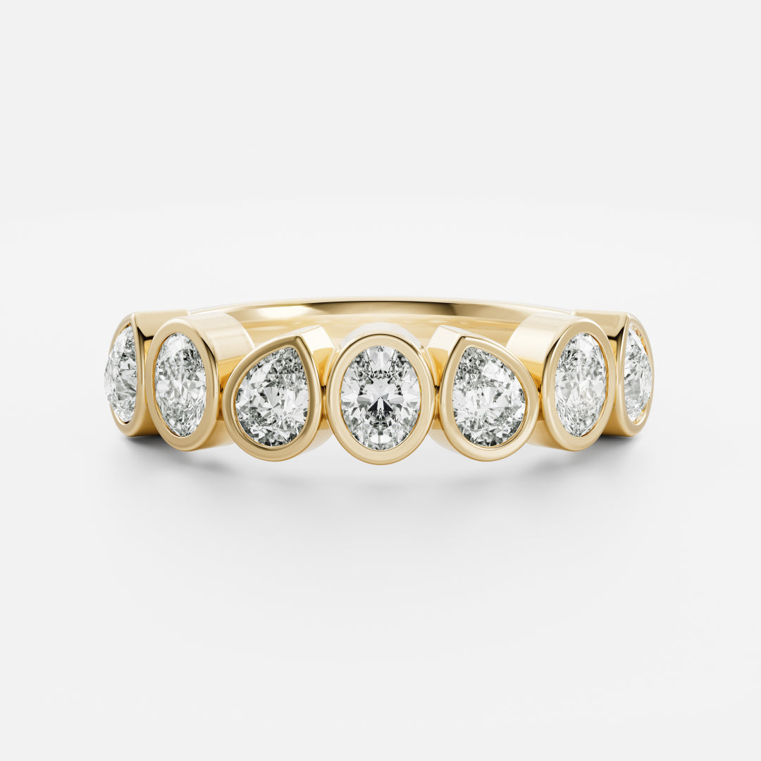 The Harper Ring - Pear and Oval Bezel Ceremonial Ring