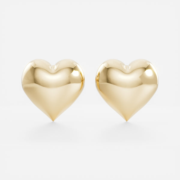 The Romy Earrings - Contour Heart Studs
