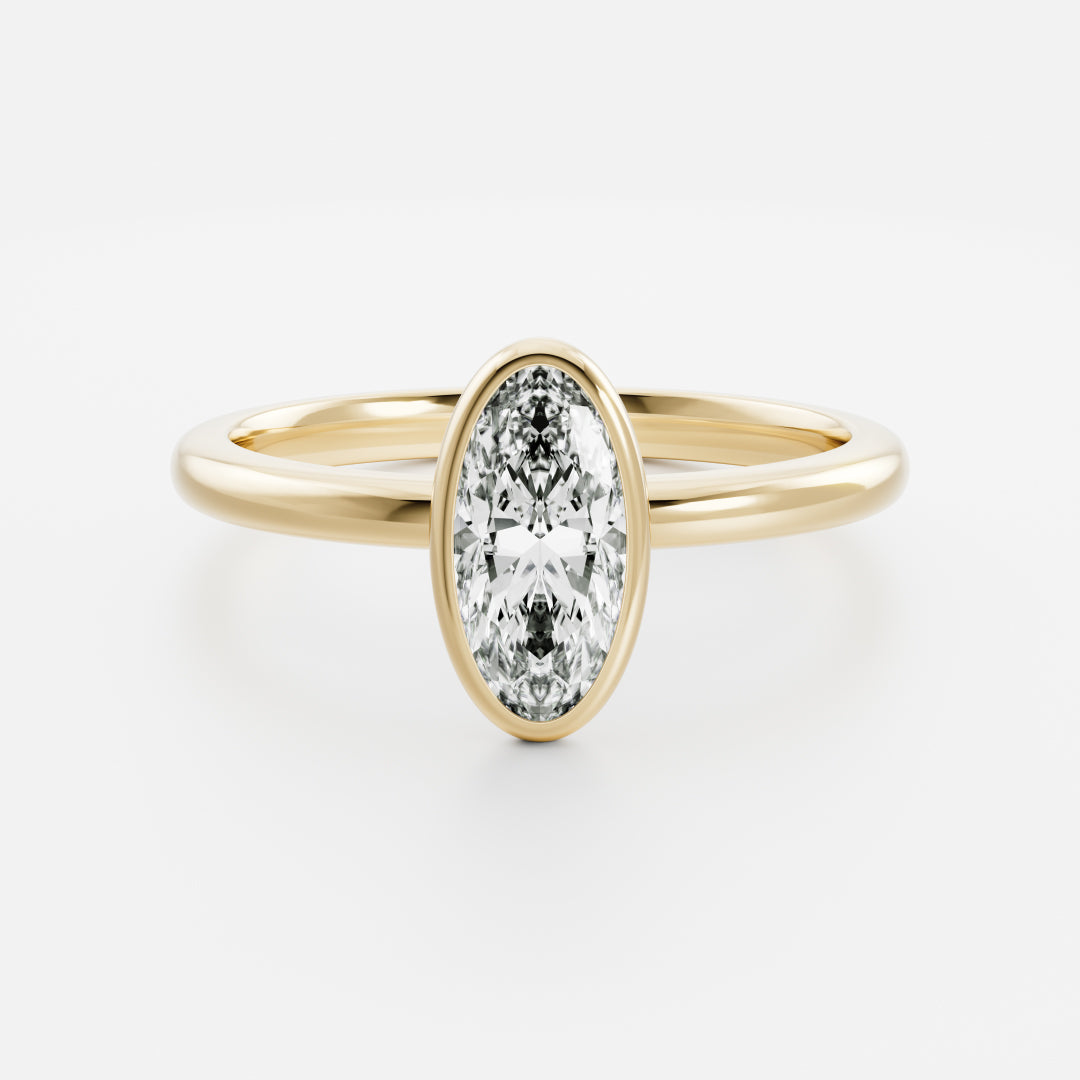 The Cara Ring - Moval Bezel Solitaire