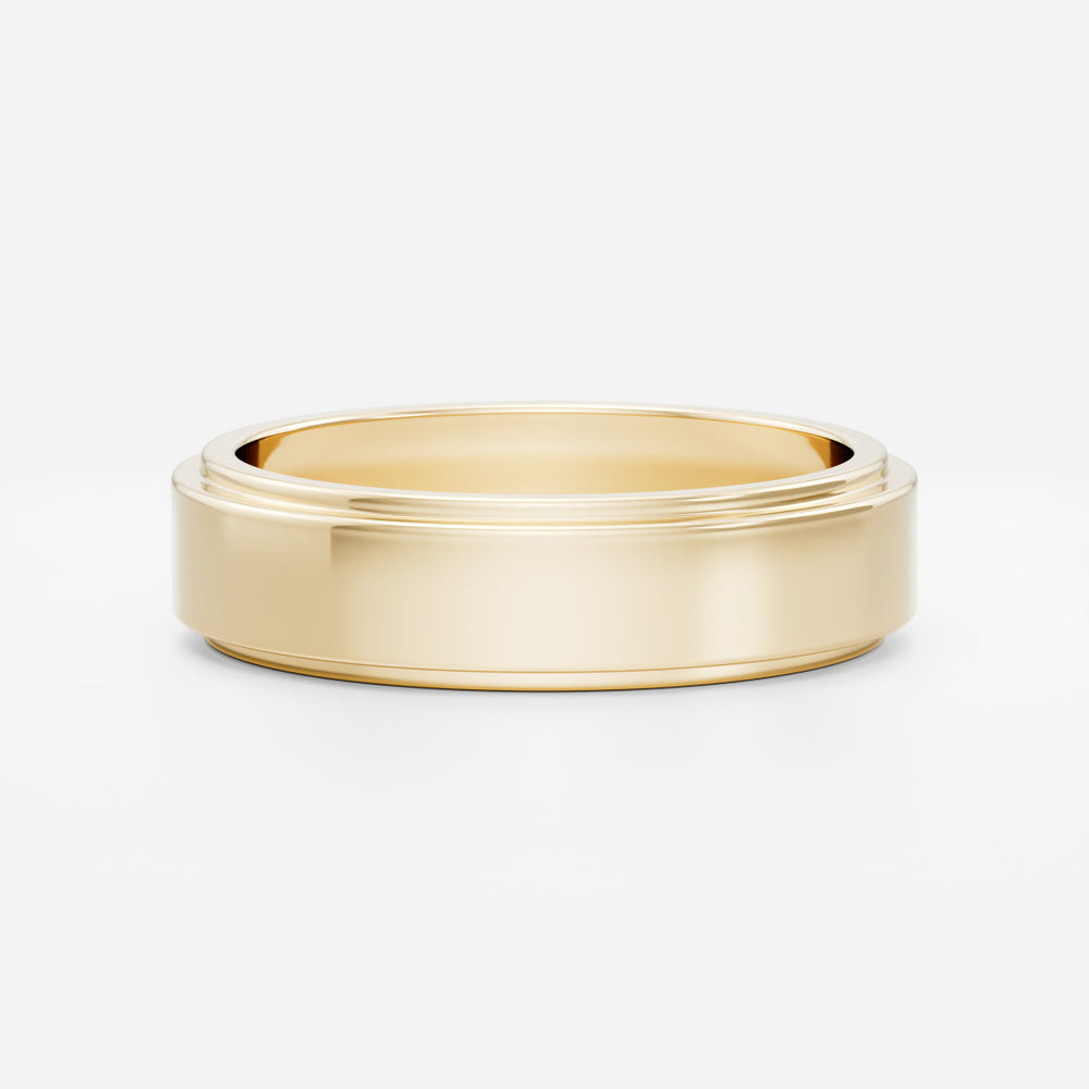 Flat Beveled Edge Men's Ceremonial Band