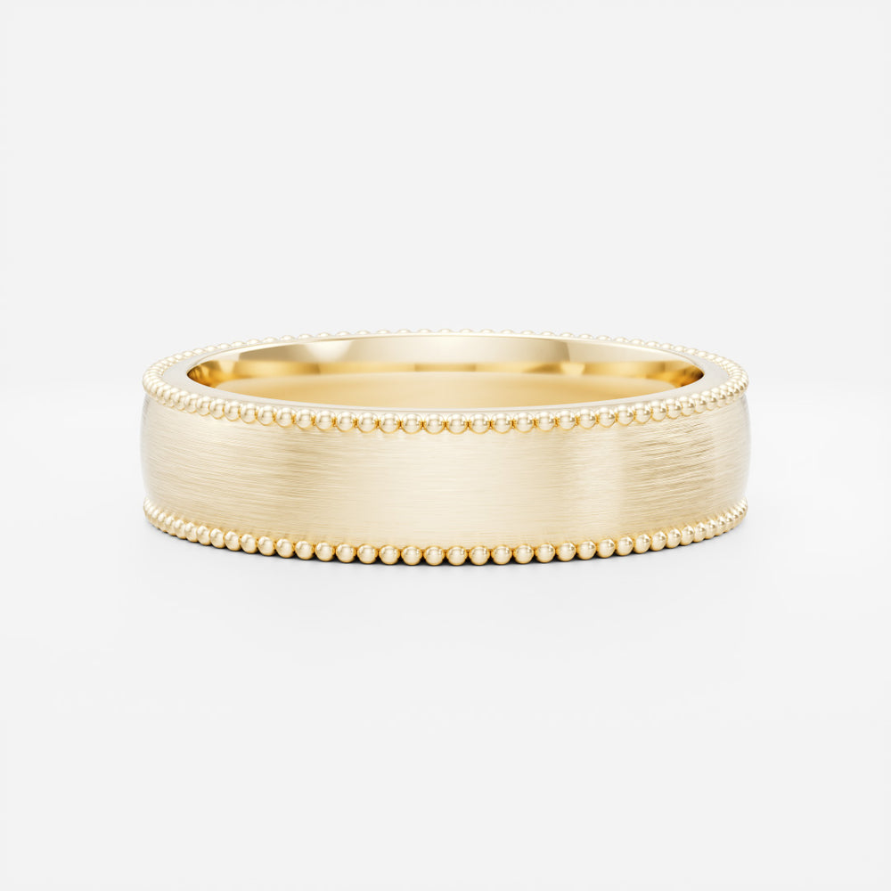 The Erasmuz Ring - Brushed Milgrain-Detail Men's Ceremonial Band