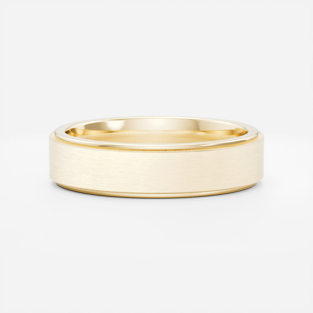The Leonardo Ring - Brushed Step Edge Men's Ceremonial Band