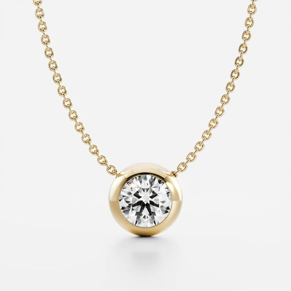 The Vera Necklace - Round Bezel Pendant