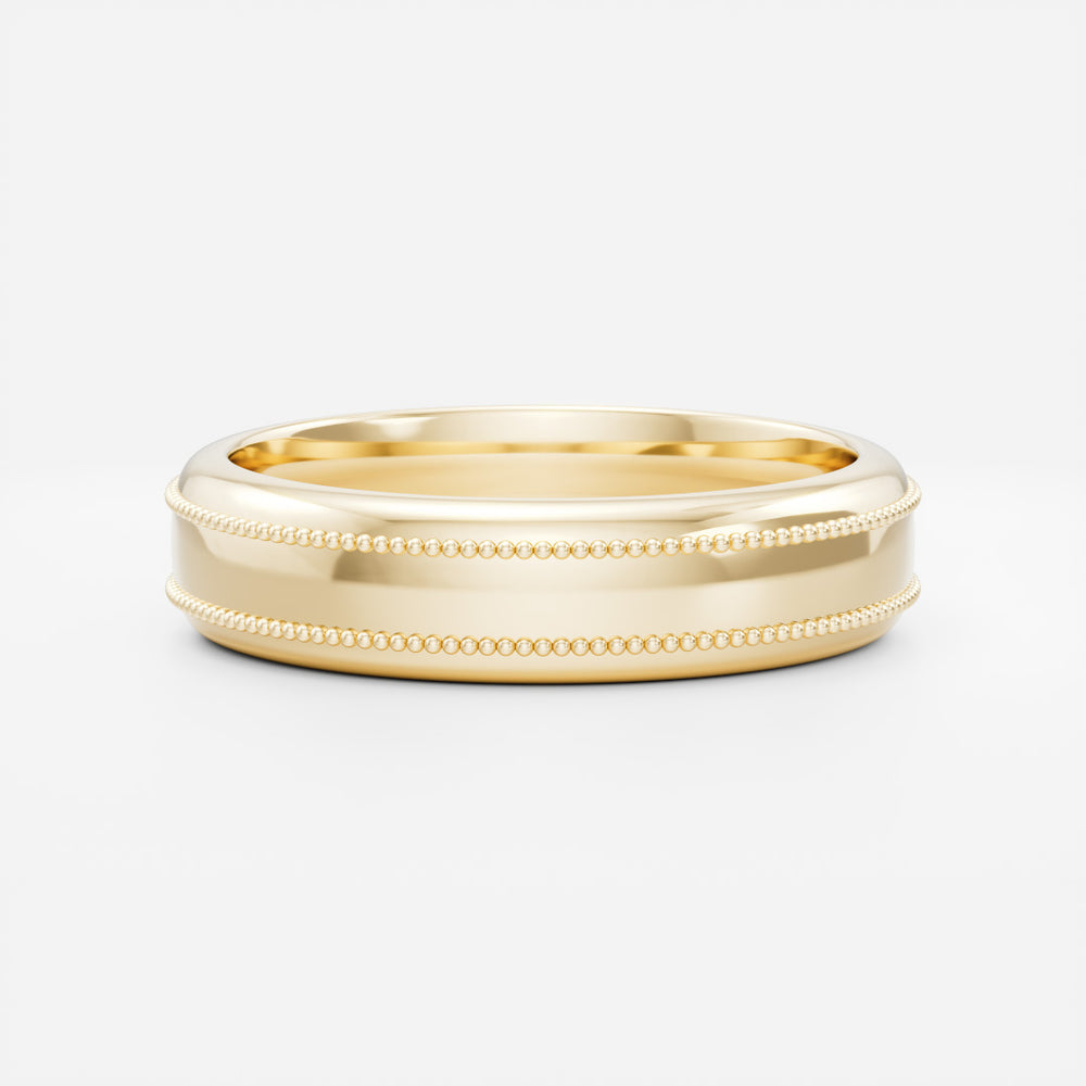 The Orion Ring - Brushed Milgrain-Detail Men's Ceremonial Band