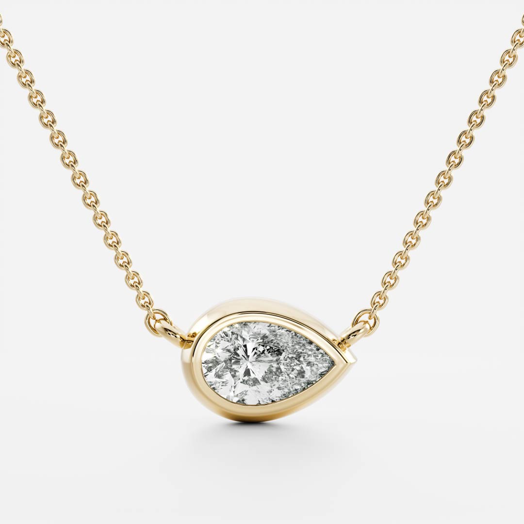 The Vera Necklace - Pear Bezel Pendant