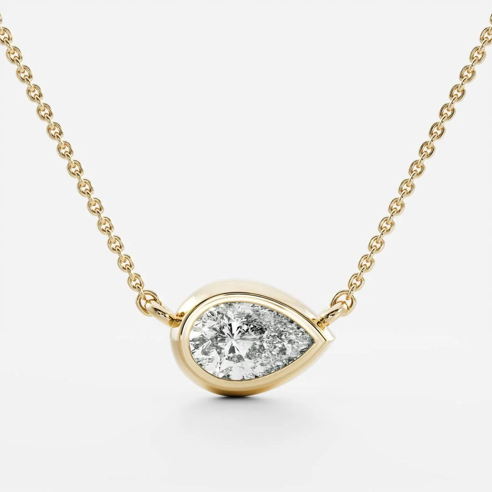 The Vera Necklace Lab Diamond Pear Bezel Pendant