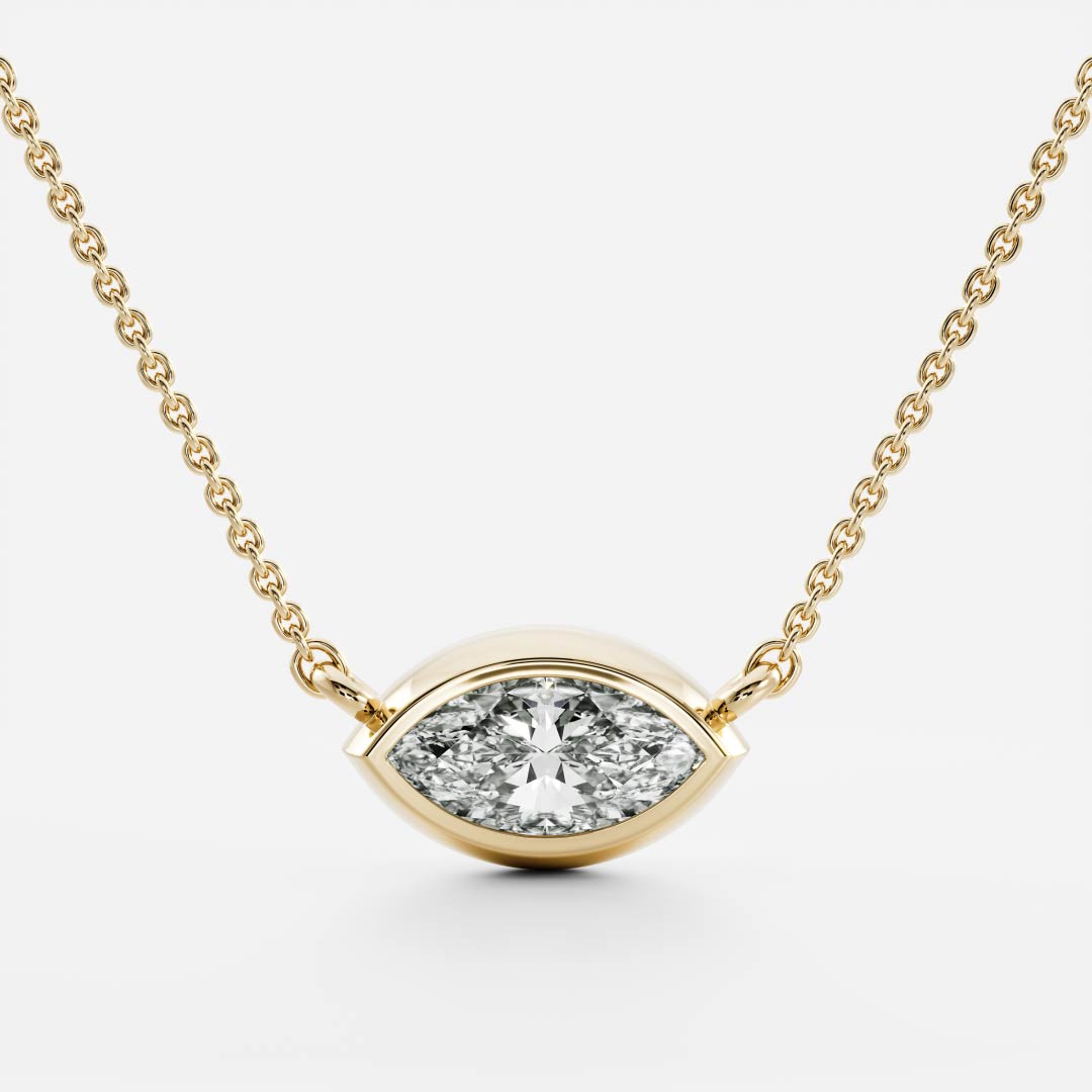 The Vera Necklace - Marquise Bezel Pendant