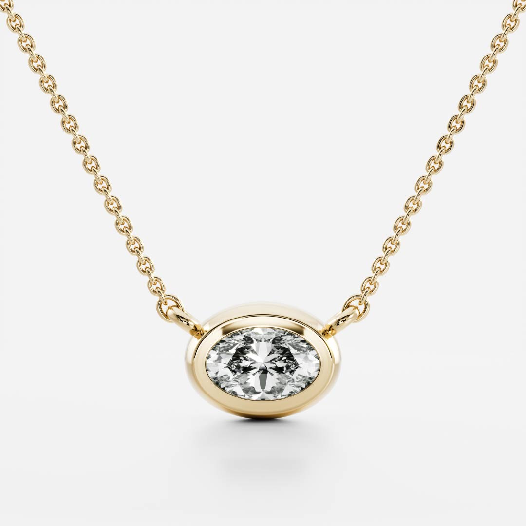 The Vera Necklace - Oval Bezel Pendant