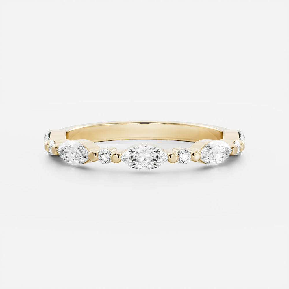 The Freya Ring - Marquise and Round Brilliant Band