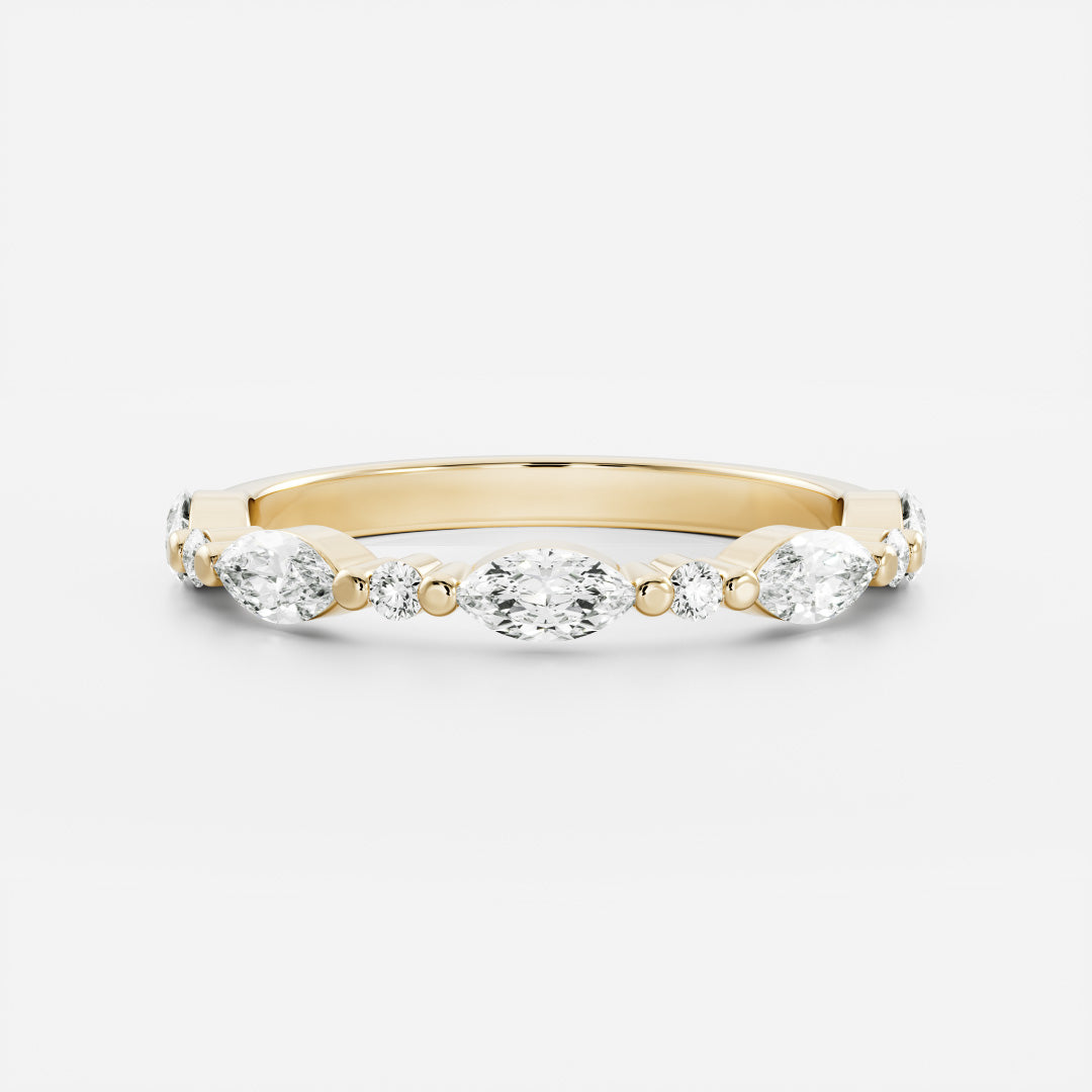 The Freya Ring - Marquise and Round Brilliant Band
