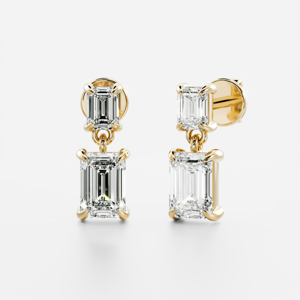 
                      
                        The Arietta Earrings - Emerald Double Drop Earrings
                      
                    