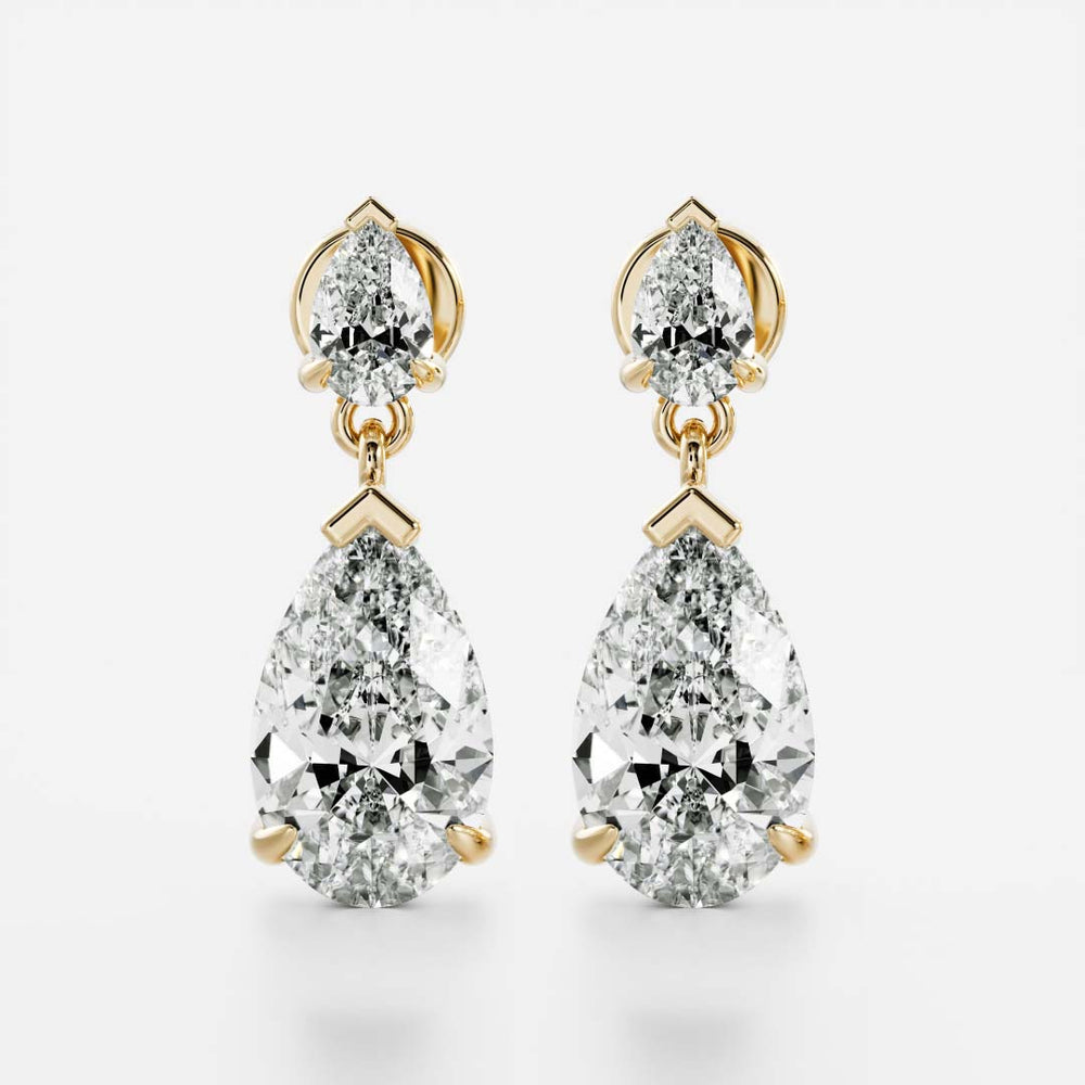 The Arietta Earrings - Pear Double Drop Earrings