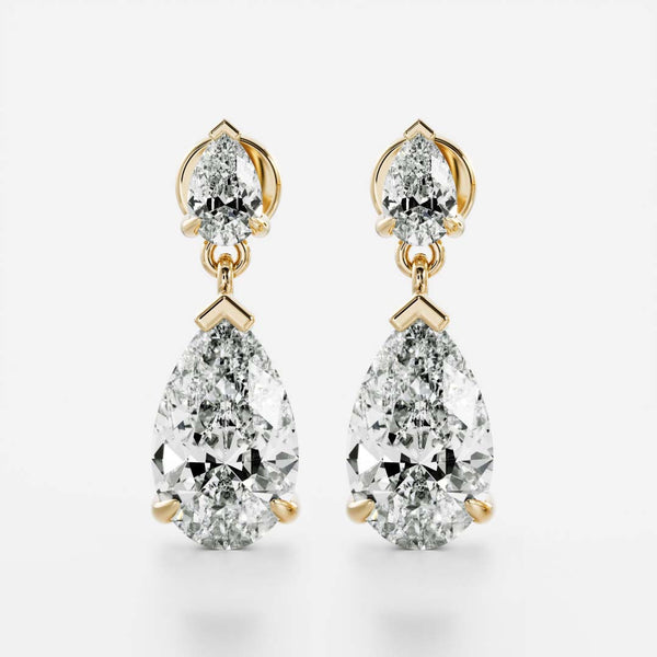The Arietta Earrings - Pear Double Drop Earrings