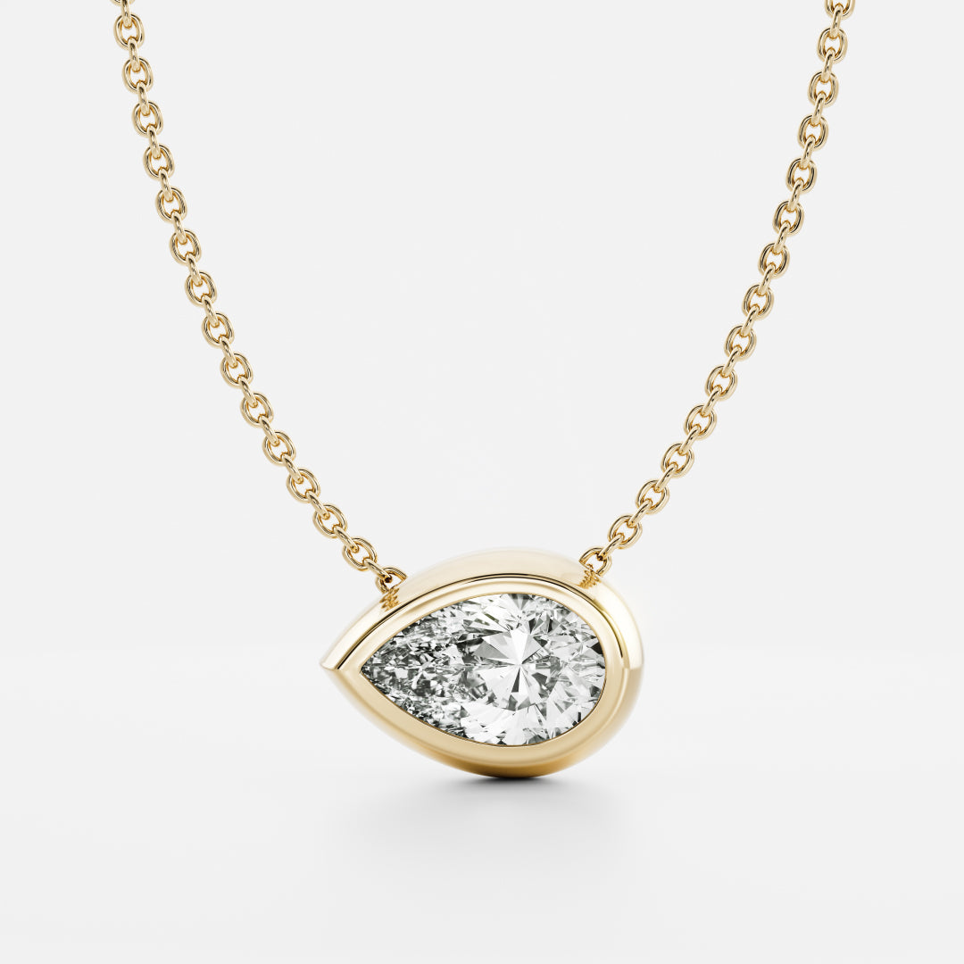 The Vera Necklace - Pear Bezel Pendant