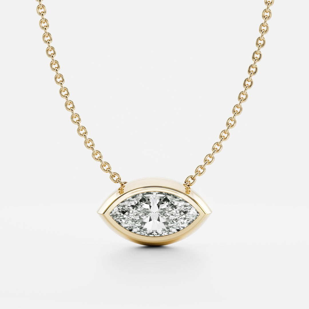 The Vera Necklace - Marquise Bezel Pendant