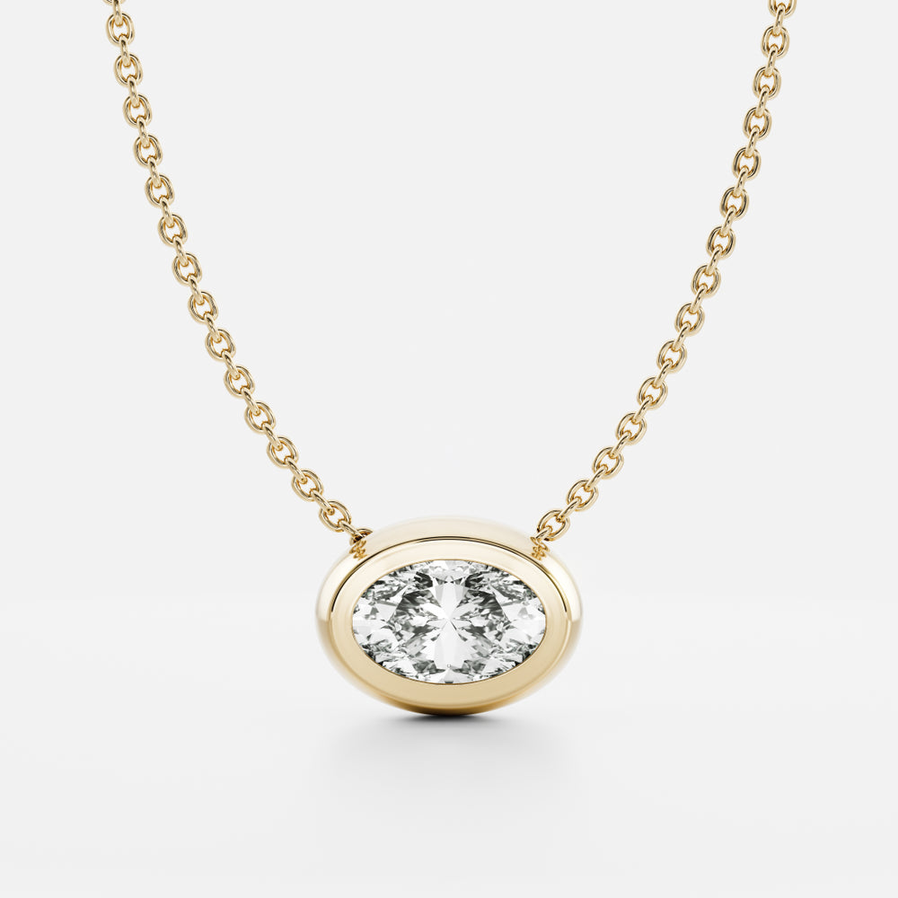 The Vera Necklace - Oval Bezel Pendant