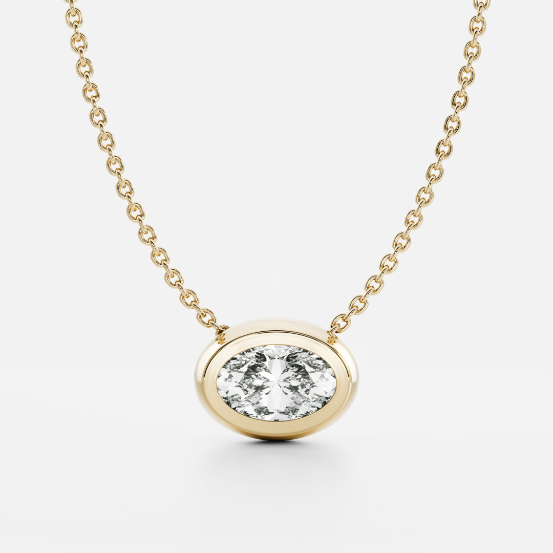 The Vera Necklace - Oval Bezel Pendant