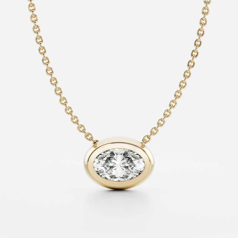 The Vera Necklace - Oval Bezel Pendant