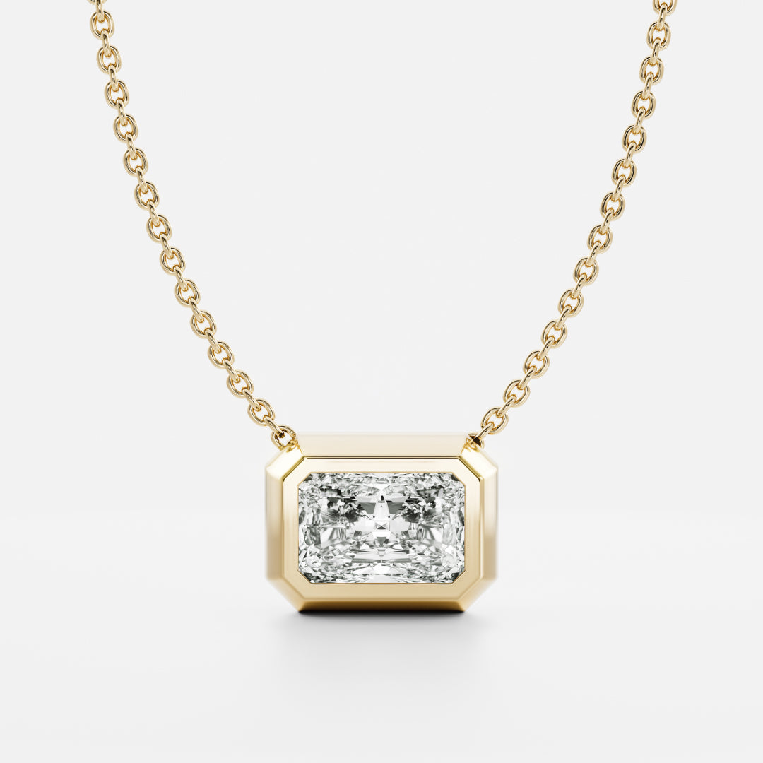 The Vera Necklace - 0.5ct Lab Diamond Radiant Bezel Pendant