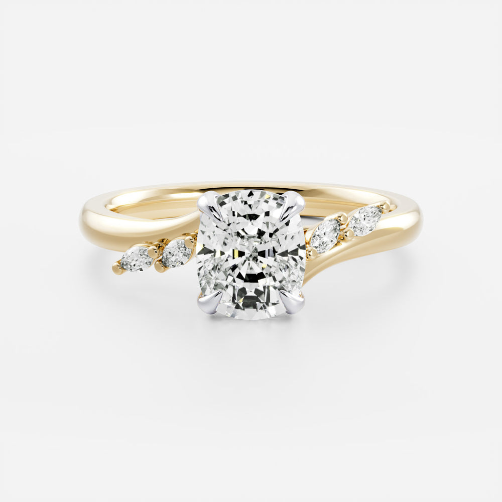 
                      
                        The Amira Ring - Elongated Cushion with Marquise Accents
                      
                    