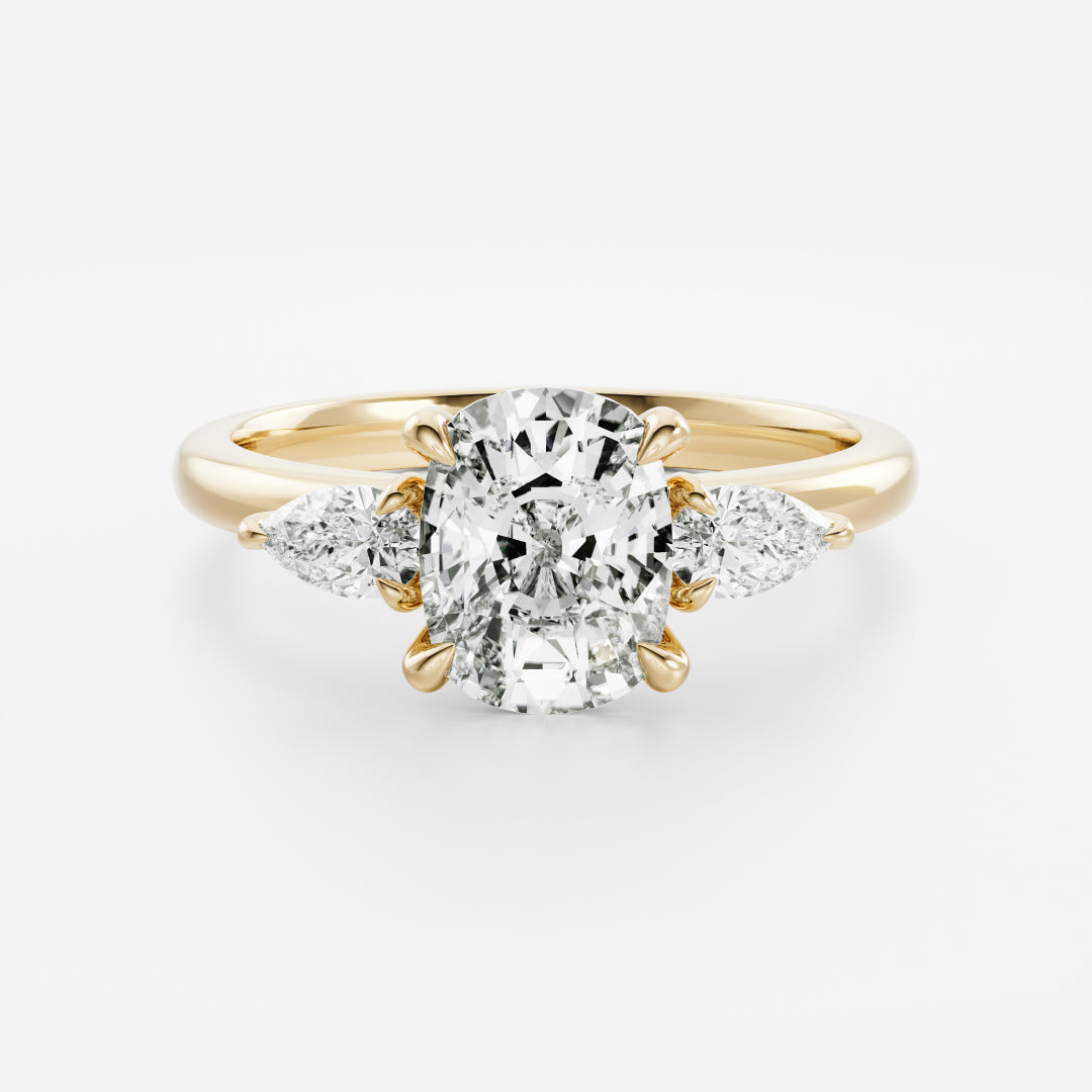 The Emilia Ring - Elongated Cushion and Pear Basket Trilogy