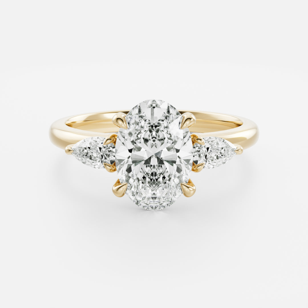 The Emilia Ring - Oval and Pear Basket Trilogy