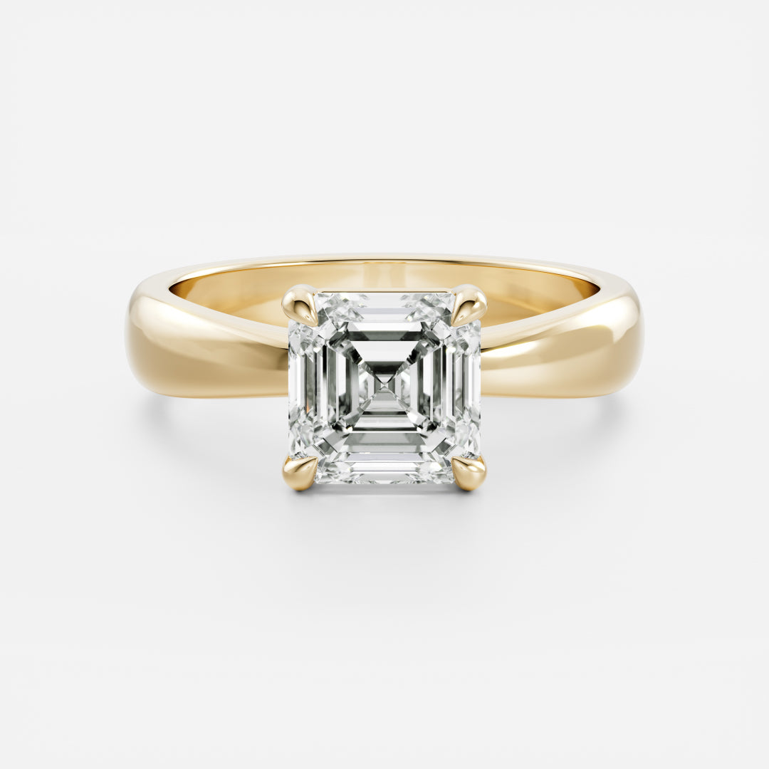 The Amalia Ring - Asscher Tapered Solitaire