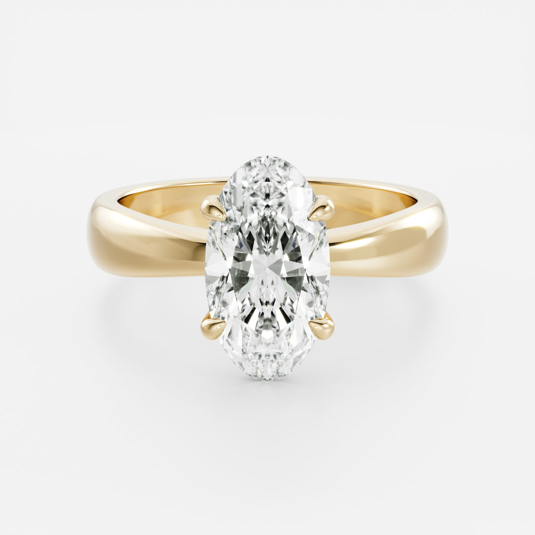 The Amalia Ring - Moval Tapered Solitaire