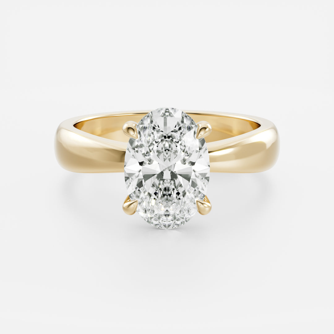 The Amalia Ring - Oval Tapered Solitaire