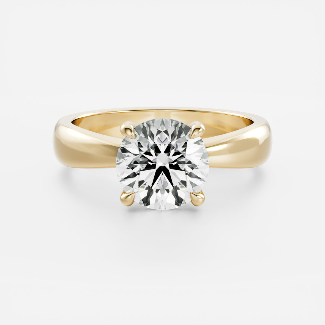 The Amalia Ring - Round Tapered Solitaire