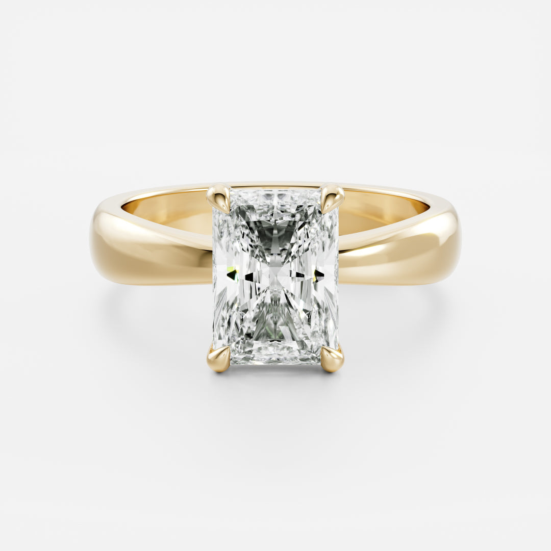 The Amalia Ring - Radiant Tapered Solitaire