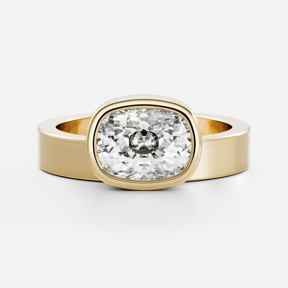 The Ludae Ring - Elongated Cushion Cigar Solitaire