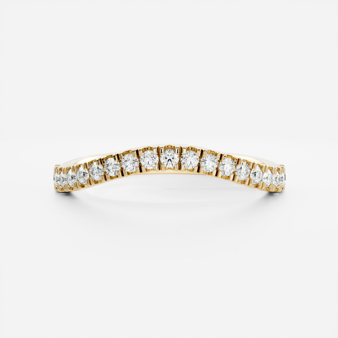 The Camille Ring - Curved Pavé Wedding Band