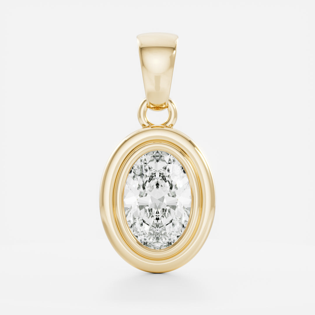 The Adira Oval Double Bezel Pendant