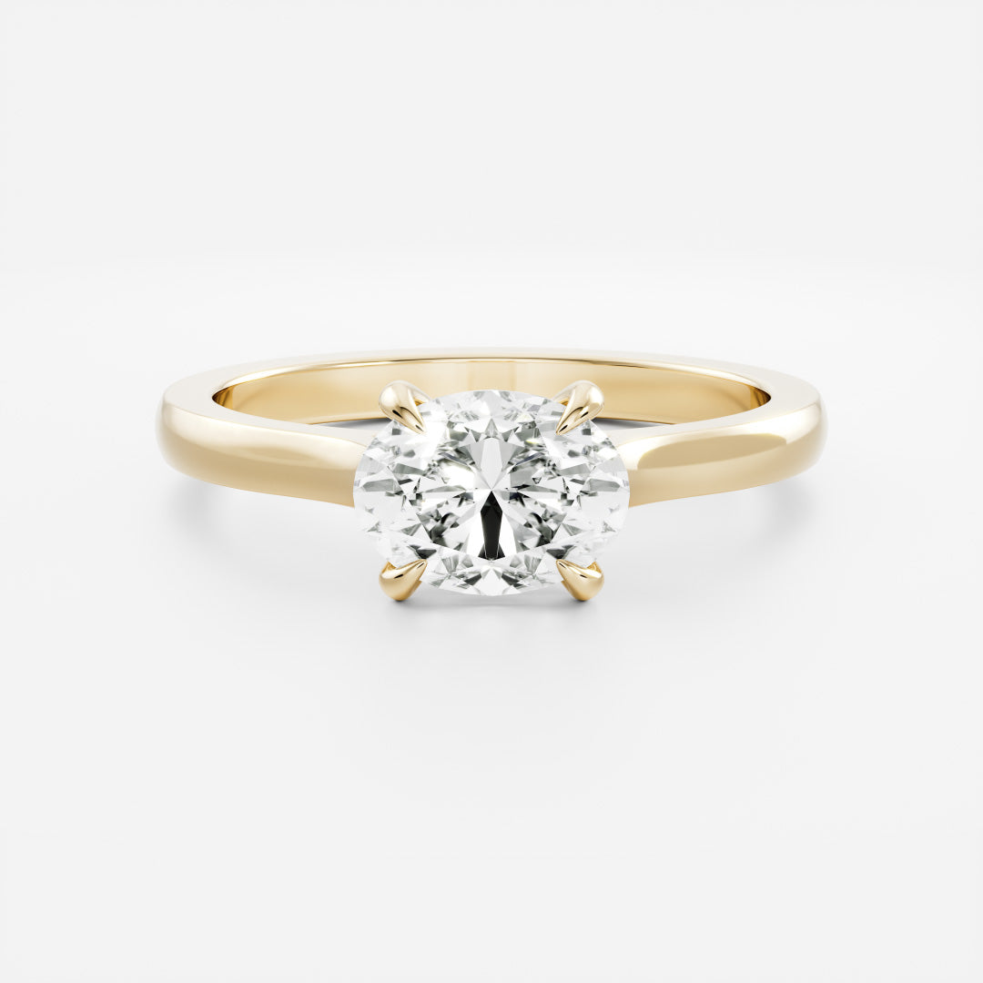 The Luise Ring - East-West Oval Cathedral Solitaire