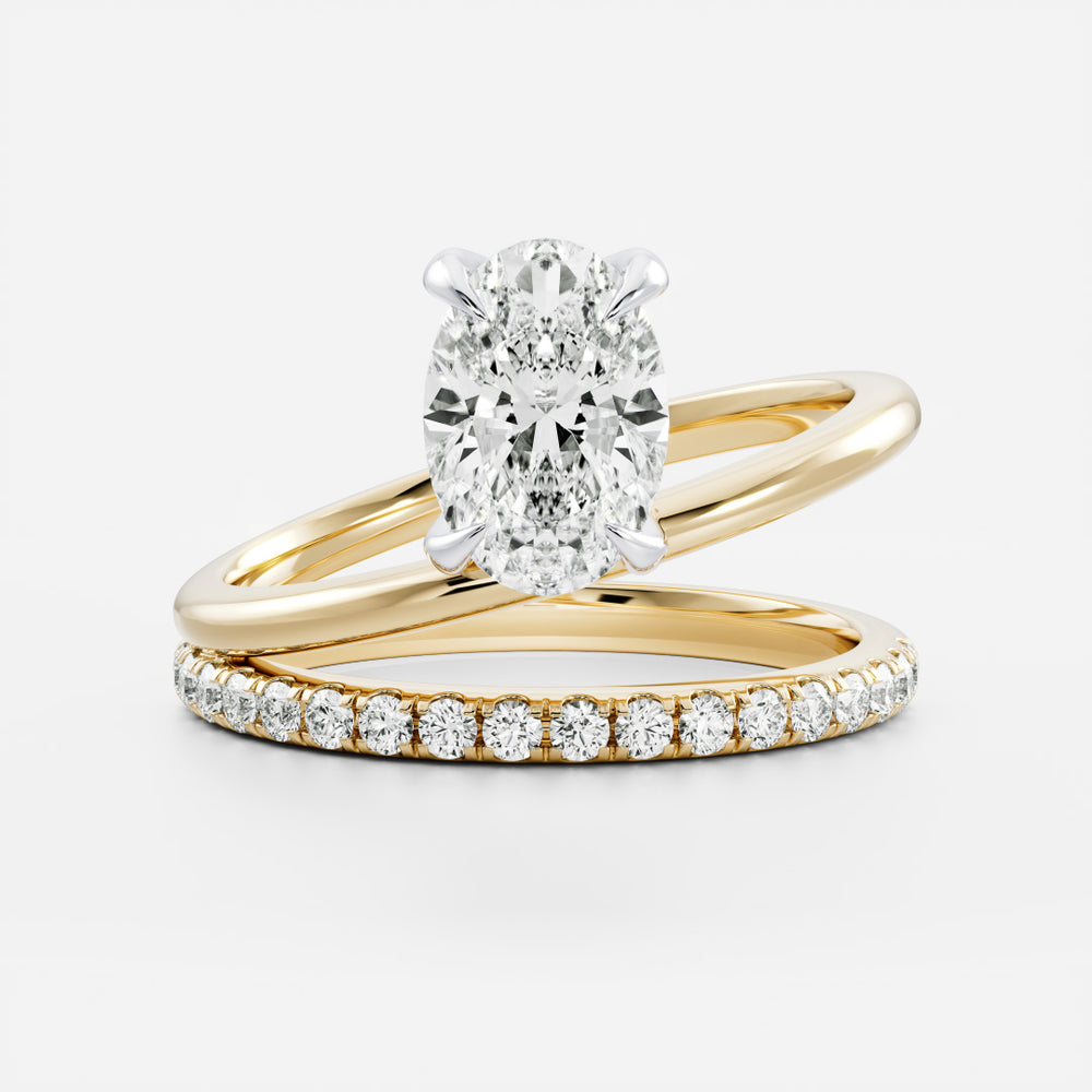 
                      
                        The Emerie Ring - Oval Double Band Solitaire
                      
                    