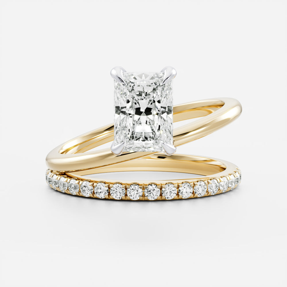 
                      
                        The Emerie Ring - Radiant Double Band Solitaire
                      
                    