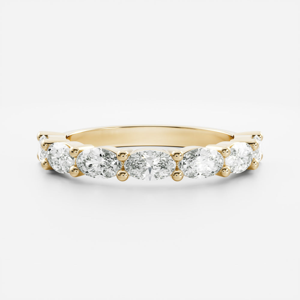 The Genevieve Ring - Horizontal Oval Wedding Band